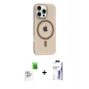 MARSİLYAN™- iPhone 16 Pro Max Kılıf Pusula Form Özel Seri - Siyah Bilvis 3X AR HD Cam Ekran Koruyucu + Raze Metal Kamera Lens - BZ