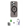 MARSİLYAN™- iPhone 16 Pro Max Kılıf Pusula Form Özel Seri - Siyah Bilvis 3X AR HD Cam Ekran Koruyucu + Raze Metal Kamera Lens - SH