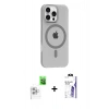 MARSİLYAN™- iPhone 16 Pro Max Kılıf Pusula Form Özel Seri - Siyah Bilvis 3X AR HD Cam Ekran Koruyucu + Raze Metal Kamera Lens - BZ