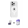 MARSİLYAN™- iPhone 16 Pro Max Kılıf Pusula Form Özel Seri - Siyah Bilvis 5in1 3D Magic Cam Ekran Koruyucu + Bilvis Titan Kamera Lens - TMGI