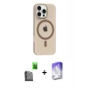 MARSİLYAN™- iPhone 16 Pro Max Kılıf Pusula Form Özel Seri - Siyah Bilvis 5in1 3D Magic Cam Ekran Koruyucu + Raze Metal Kamera Lens - SH