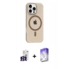 MARSİLYAN™- iPhone 16 Pro Max Kılıf Pusula Form Özel Seri - Siyah Bilvis 5in1 3D Magic Cam Ekran Koruyucu + Bilvis Titan Kamera Lens - TMGI