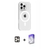 MARSİLYAN™- iPhone 16 Pro Max Kılıf Pusula Form Özel Seri - Siyah Bilvis 5in1 3D Magic Cam Ekran Koruyucu + PVD Metal Kamera Lens - GD