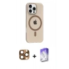 MARSİLYAN™- iPhone 16 Pro Max Kılıf Pusula Form Özel Seri - Siyah Bilvis 5in1 3D Magic Cam Ekran Koruyucu + Pers Alüminyum Kamera Lens - CLTM