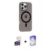 MARSİLYAN™- iPhone 16 Pro Max Kılıf Pusula Form Özel Seri - Siyah Bilvis 5in1 3D Magic Cam Ekran Koruyucu + Bilvis Titan Kamera Lens - SH