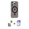 MARSİLYAN™- iPhone 16 Pro Max Kılıf Pusula Form Özel Seri - Siyah Bilvis 5in1 3D Magic Cam Ekran Koruyucu + Raze Metal Kamera Lens - CLTM