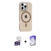 MARSİLYAN™- iPhone 16 Pro Max Kılıf Pusula Form Özel Seri - Siyah Bilvis 5in1 3D Magic Cam Ekran Koruyucu + Bilvis Titan Kamera Lens - SH