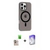 MARSİLYAN™- iPhone 16 Pro Max Kılıf Pusula Form Özel Seri - Siyah Bilvis 5in1 3D Magic Cam Ekran Koruyucu + Raze Metal Kamera Lens - NLGY
