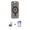 MARSİLYAN™- iPhone 16 Pro Max Kılıf Pusula Form Özel Seri - Siyah Bilvis 5in1 3D Magic Cam Ekran Koruyucu + Bilvis Titan Kamera Lens - TMGI