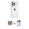 MARSİLYAN™- iPhone 16 Pro Max Kılıf Pusula Form Özel Seri - Siyah Bilvis 5in1 3D Magic Cam Ekran Koruyucu + Pers Alüminyum Kamera Lens - CLTM