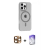MARSİLYAN™- iPhone 16 Pro Max Kılıf Pusula Form Özel Seri - Siyah Bilvis 5in1 3D Magic Cam Ekran Koruyucu + Pers Alüminyum Kamera Lens - CLTM
