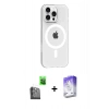 MARSİLYAN™- iPhone 16 Pro Max Kılıf Pusula Form Özel Seri - Siyah Bilvis 5in1 3D Magic Cam Ekran Koruyucu + Raze Metal Kamera Lens - SH
