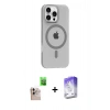 MARSİLYAN™- iPhone 16 Pro Max Kılıf Pusula Form Özel Seri - Siyah Bilvis 5in1 3D Magic Cam Ekran Koruyucu + Raze Metal Kamera Lens - NLGY