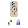MARSİLYAN™- iPhone 16 Pro Max Kılıf Pusula Form Özel Seri - Siyah Bilvis 5in1 5D Magic Hayalet Cam Ekran Koruyucu + Raze Metal Kamera Lens - NLGY