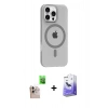 MARSİLYAN™- iPhone 16 Pro Max Kılıf Pusula Form Özel Seri - Siyah Bilvis 5in1 5D Magic Hayalet Cam Ekran Koruyucu + Raze Metal Kamera Lens - NLGY