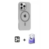 MARSİLYAN™- iPhone 16 Pro Max Kılıf Pusula Form Özel Seri - Siyah Bilvis 5in1 5D Magic Hayalet Cam Ekran Koruyucu + PVD Metal Kamera Lens - GS