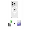 MARSİLYAN™- iPhone 16 Pro Max Kılıf Pusula Form Özel Seri - Siyah Bilvis 5in1 5D Magic Hayalet Cam Ekran Koruyucu + Raze Metal Kamera Lens - SH