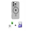 MARSİLYAN™- iPhone 16 Pro Max Kılıf Pusula Form Özel Seri - Siyah Bilvis 5in1 5D Magic Hayalet Cam Ekran Koruyucu + Raze Metal Kamera Lens - BZ