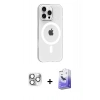 MARSİLYAN™- iPhone 16 Pro Max Kılıf Pusula Form Özel Seri - Siyah Bilvis 5in1 5D Magic Hayalet Cam Ekran Koruyucu + Pers Alüminyum Kamera Lens - GS