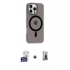 MARSİLYAN™- iPhone 16 Pro Max Kılıf Pusula Form Özel Seri - Siyah Bilvis Hayalet Cam Ekran Koruyucu + Bilvis Titan Kamera Lens - TMGI