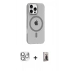MARSİLYAN™- iPhone 16 Pro Max Kılıf Pusula Form Özel Seri - Siyah Bilvis Hayalet Cam Ekran Koruyucu + Pers Alüminyum Kamera Lens - GS