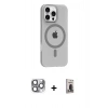 MARSİLYAN™- iPhone 16 Pro Max Kılıf Pusula Form Özel Seri - Siyah Bilvis Hayalet Cam Ekran Koruyucu + Pers Alüminyum Kamera Lens - GI