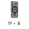 MARSİLYAN™- iPhone 16 Pro Max Kılıf Pusula Form Özel Seri - Siyah Bilvis Hayalet Cam Ekran Koruyucu + Pers Alüminyum Kamera Lens - GS