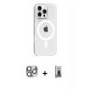 MARSİLYAN™- iPhone 16 Pro Max Kılıf Pusula Form Özel Seri - Siyah Bilvis Hayalet Cam Ekran Koruyucu + Pers Alüminyum Kamera Lens - GI