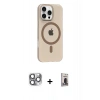 MARSİLYAN™- iPhone 16 Pro Max Kılıf Pusula Form Özel Seri - Siyah Bilvis Hayalet Cam Ekran Koruyucu + Pers Alüminyum Kamera Lens - GI