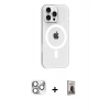 MARSİLYAN™- iPhone 16 Pro Max Kılıf Pusula Form Özel Seri - Siyah Bilvis Hayalet Cam Ekran Koruyucu + Pers Alüminyum Kamera Lens - GS