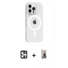 MARSİLYAN™- iPhone 16 Pro Max Kılıf Pusula Form Özel Seri - Siyah Bilvis Hayalet Cam Ekran Koruyucu + PVD Metal Kamera Lens - GD