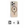 MARSİLYAN™- iPhone 16 Pro Max Kılıf Pusula Form Özel Seri - Siyah Bilvis Hayalet Cam Ekran Koruyucu + PVD Metal Kamera Lens - GD