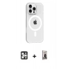 MARSİLYAN™- iPhone 16 Pro Max Kılıf Pusula Form Özel Seri - Siyah Bilvis Hayalet Cam Ekran Koruyucu + PVD Metal Kamera Lens - GS