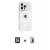 MARSİLYAN™- iPhone 16 Pro Max Kılıf Pusula Form Özel Seri - Siyah Bilvis Hayalet Cam Ekran Koruyucu + PVD Metal Kamera Lens - SH
