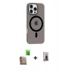 MARSİLYAN™- iPhone 16 Pro Max Kılıf Pusula Form Özel Seri - Siyah Bilvis Hayalet Cam Ekran Koruyucu + Raze Metal Kamera Lens - CLTM