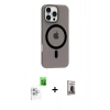 MARSİLYAN™- iPhone 16 Pro Max Kılıf Pusula Form Özel Seri - Siyah Bilvis Hayalet Cam Ekran Koruyucu + Raze Metal Kamera Lens - BZ