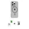 MARSİLYAN™- iPhone 16 Pro Max Kılıf Pusula Form Özel Seri - Siyah Bilvis Hayalet Cam Ekran Koruyucu + Raze Metal Kamera Lens - BZ