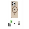 MARSİLYAN™- iPhone 16 Pro Max Kılıf Pusula Form Özel Seri - Siyah Bilvis Hayalet Cam Ekran Koruyucu + Raze Metal Kamera Lens - SH