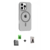 MARSİLYAN™- iPhone 16 Pro Max Kılıf Pusula Form Özel Seri - Siyah Bilvis Hayalet Cam Ekran Koruyucu + Raze Metal Kamera Lens - SH