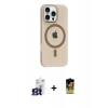 MARSİLYAN™- iPhone 16 Pro Max Kılıf Pusula Form Özel Seri - Siyah Buffer Cam Ekran Koruyucu + Bilvis Titan Kamera Lens - TMGI