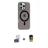MARSİLYAN™- iPhone 16 Pro Max Kılıf Pusula Form Özel Seri - Siyah Buffer Cam Ekran Koruyucu + Bilvis Titan Kamera Lens - TMGI