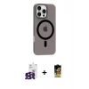 MARSİLYAN™- iPhone 16 Pro Max Kılıf Pusula Form Özel Seri - Siyah Buffer Cam Ekran Koruyucu + Bilvis Titan Kamera Lens - SH