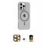 MARSİLYAN™- iPhone 16 Pro Max Kılıf Pusula Form Özel Seri - Siyah Buffer Cam Ekran Koruyucu + Pers Alüminyum Kamera Lens - CLTM