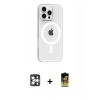 MARSİLYAN™- iPhone 16 Pro Max Kılıf Pusula Form Özel Seri - Siyah Buffer Cam Ekran Koruyucu + PVD Metal Kamera Lens - GS