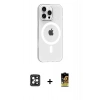MARSİLYAN™- iPhone 16 Pro Max Kılıf Pusula Form Özel Seri - Siyah Buffer Cam Ekran Koruyucu + PVD Metal Kamera Lens - SH