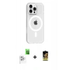 MARSİLYAN™- iPhone 16 Pro Max Kılıf Pusula Form Özel Seri - Siyah Buffer Cam Ekran Koruyucu + Raze Metal Kamera Lens - BZ