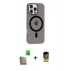 MARSİLYAN™- iPhone 16 Pro Max Kılıf Pusula Form Özel Seri - Siyah Buffer Cam Ekran Koruyucu + Raze Metal Kamera Lens - CLTM
