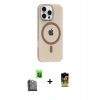 MARSİLYAN™- iPhone 16 Pro Max Kılıf Pusula Form Özel Seri - Siyah Buffer Cam Ekran Koruyucu + Raze Metal Kamera Lens - SH