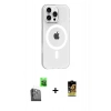 MARSİLYAN™- iPhone 16 Pro Max Kılıf Pusula Form Özel Seri - Siyah Buffer Cam Ekran Koruyucu + Raze Metal Kamera Lens - SH