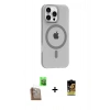 MARSİLYAN™- iPhone 16 Pro Max Kılıf Pusula Form Özel Seri - Siyah Buffer Cam Ekran Koruyucu + Raze Metal Kamera Lens - CLTM
